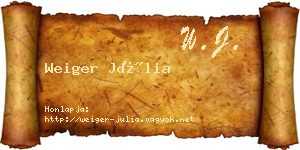 Weiger Júlia névjegykártya